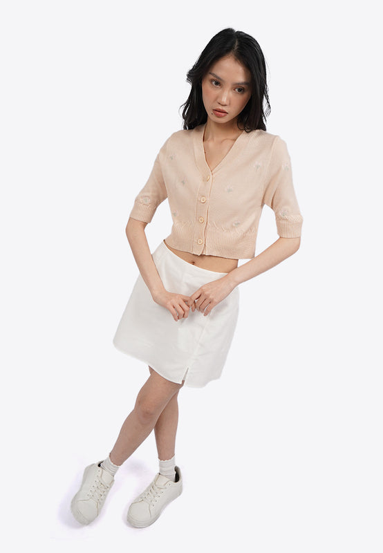 Short Sleeve Cropped Knit Top
