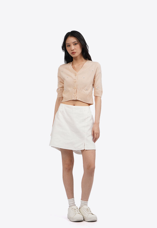Short Sleeve Cropped Knit Top