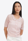 Short Sleeve Knit Collar Top