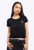 Contrast Details Short Sleeve Knit Top