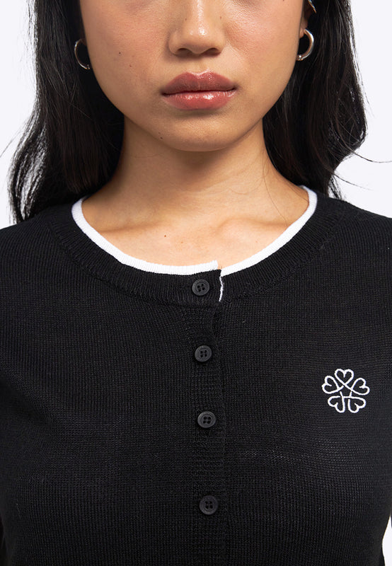 Contrast Details Short Sleeve Knit Top