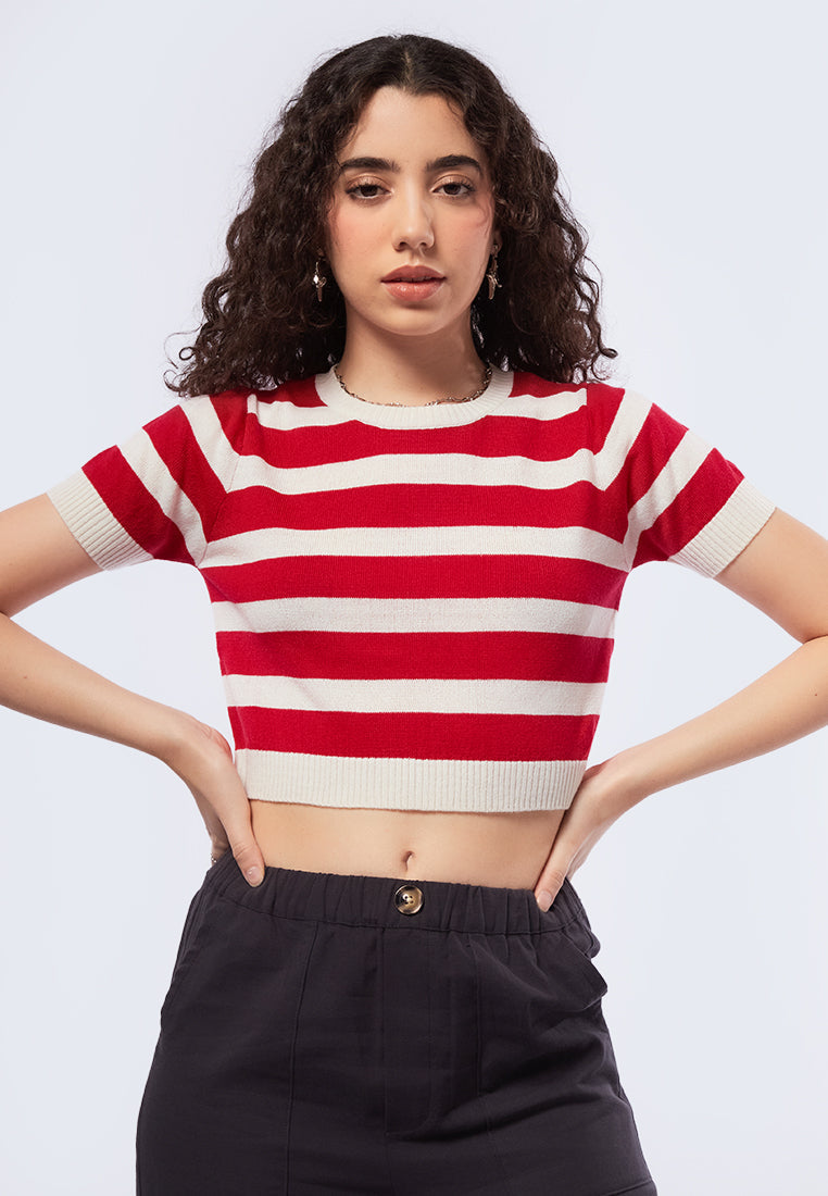 Striped Knit Crop Top