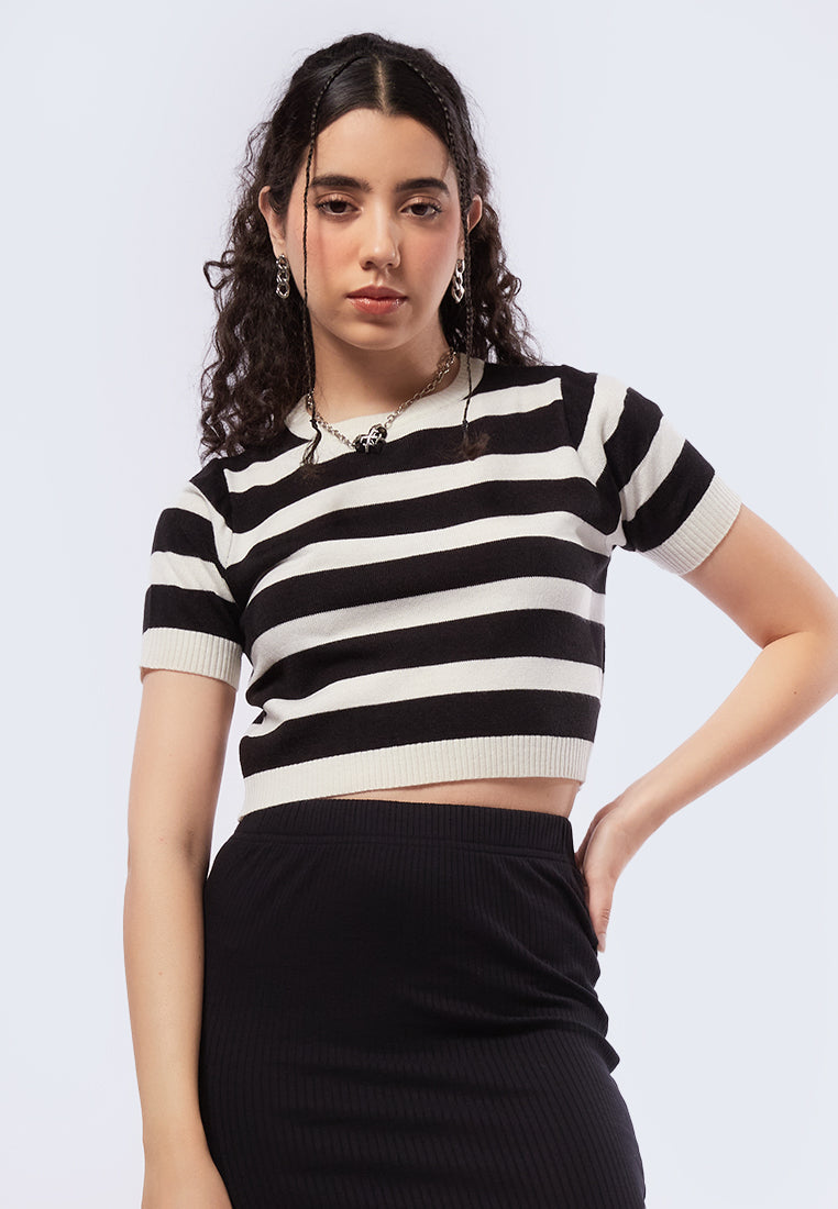 Striped Knit Crop Top