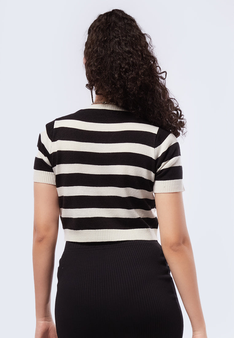 Striped Knit Crop Top