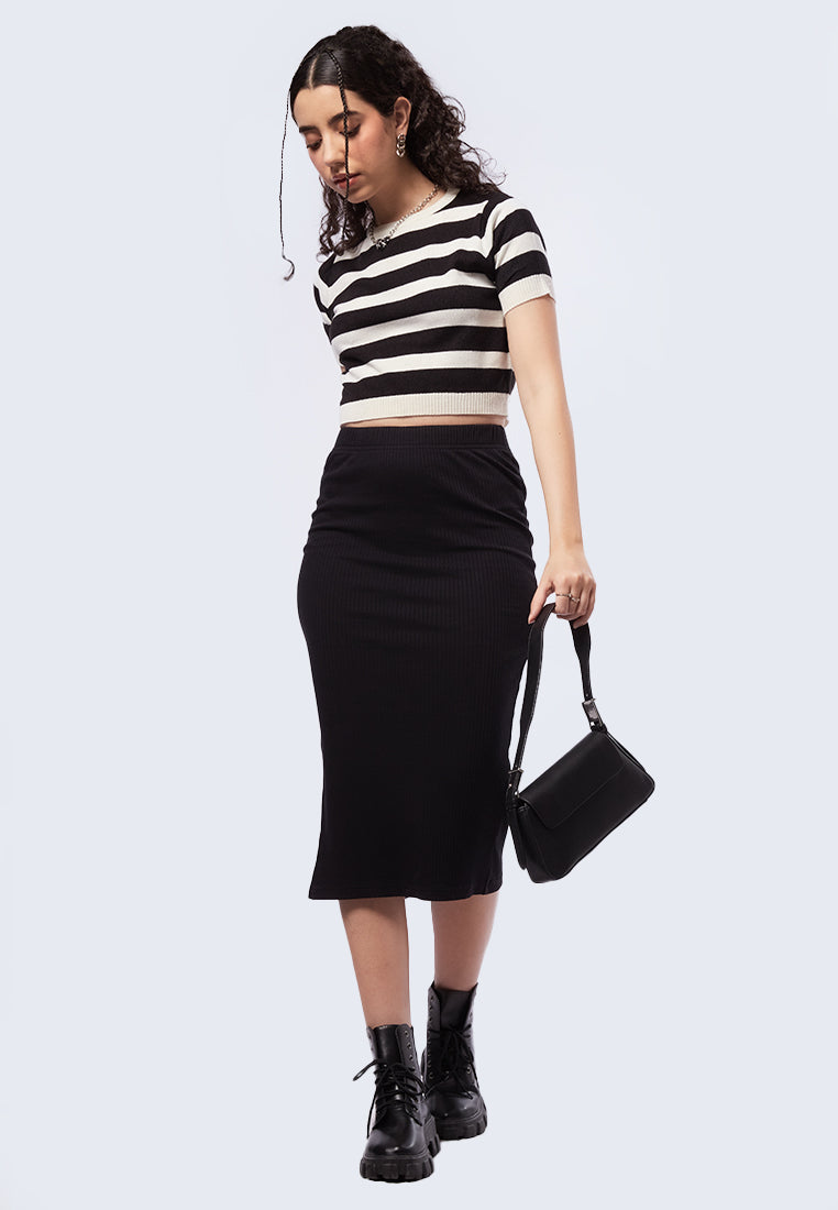 Striped Knit Crop Top