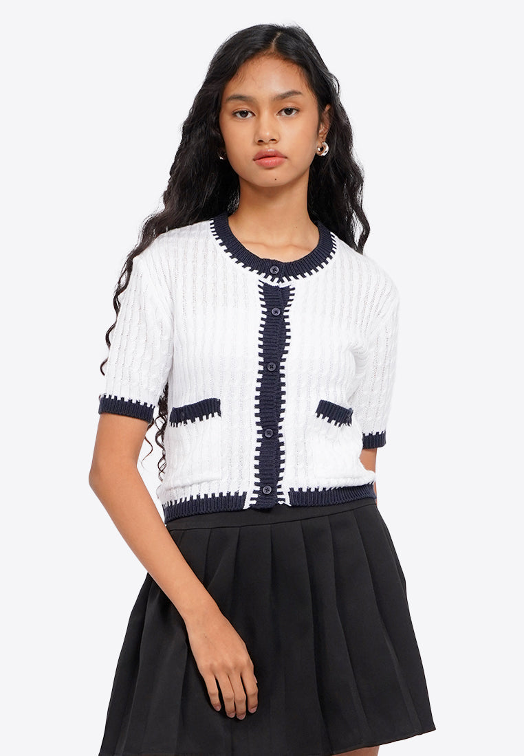 Contrast Hem Knit Top