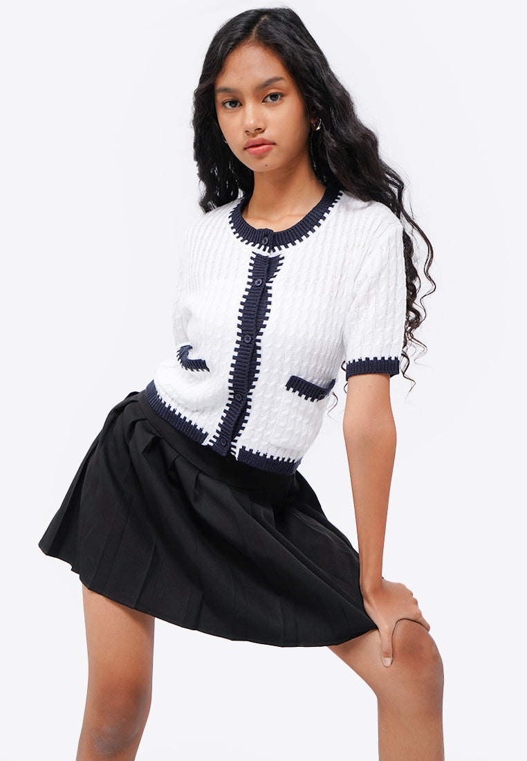 Contrast Hem Knit Top