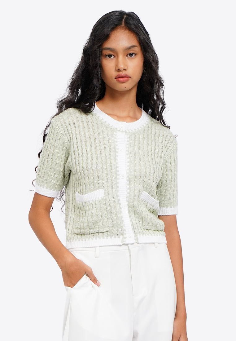 Contrast Hem Knit Top