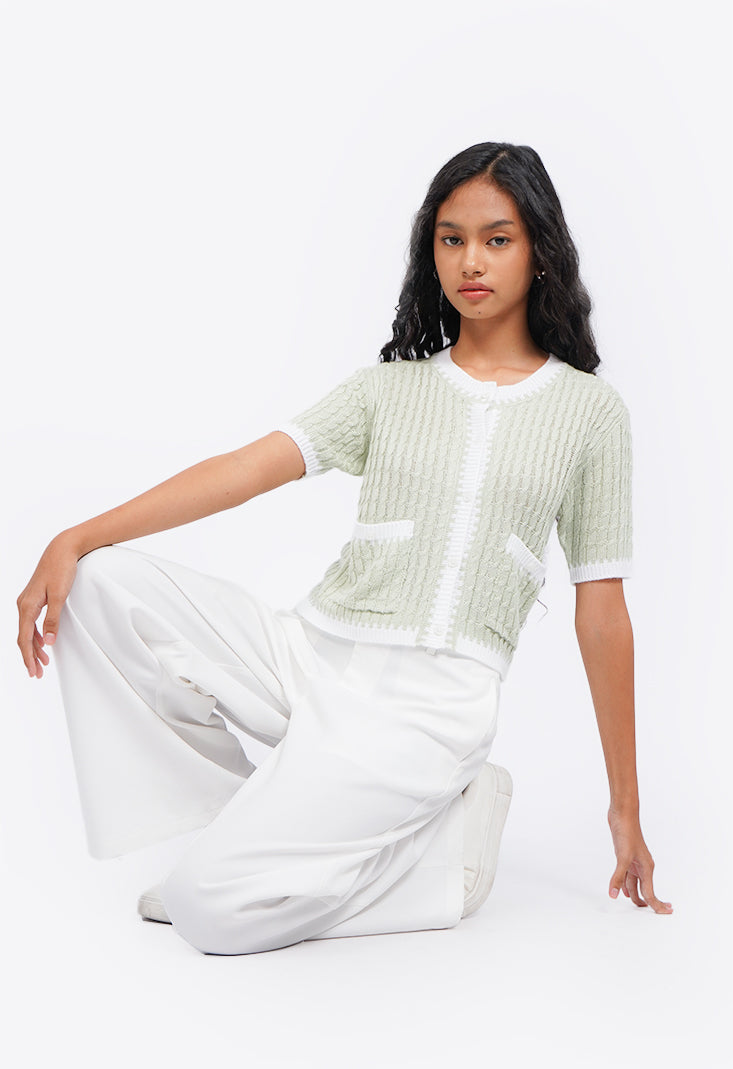 Contrast Hem Knit Top