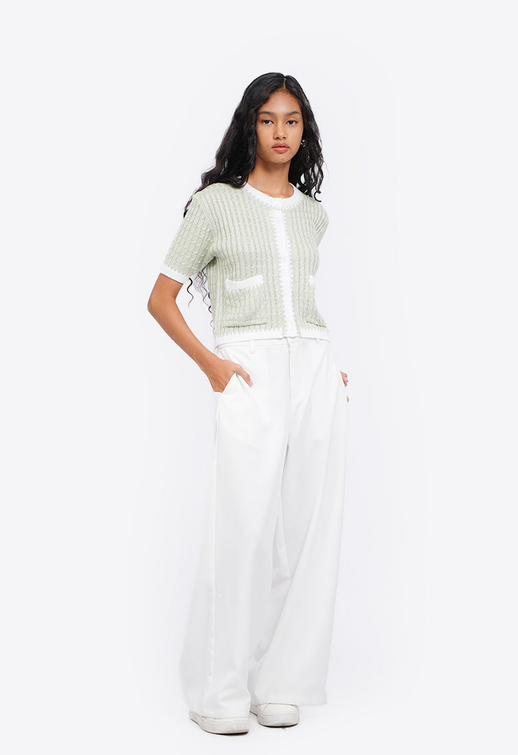Contrast Hem Knit Top