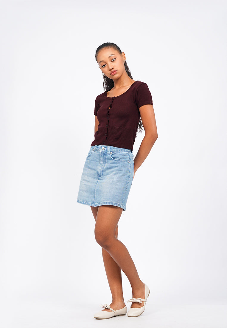 Button Up Short Sleeve Top