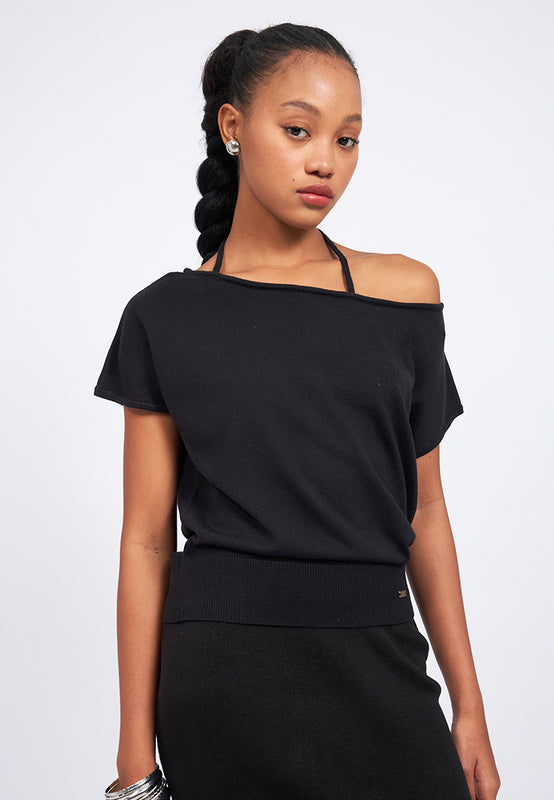 Strap Details One Shoulder Top