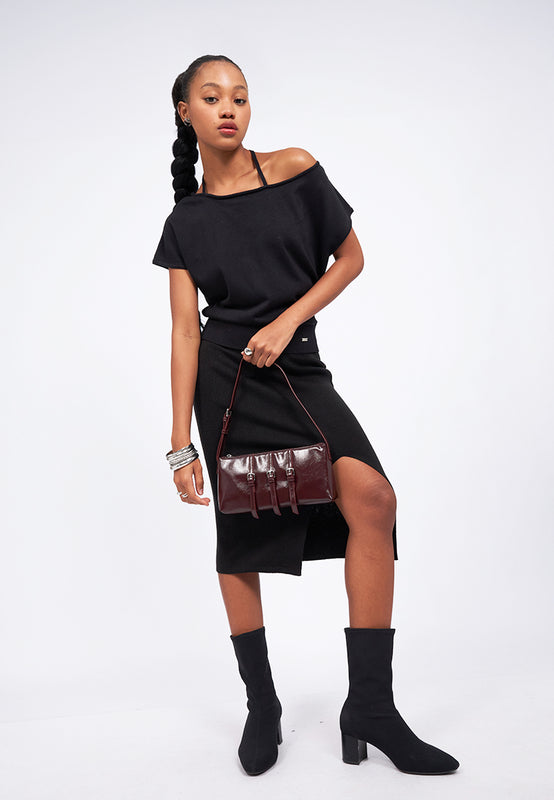 Strap Details One Shoulder Top