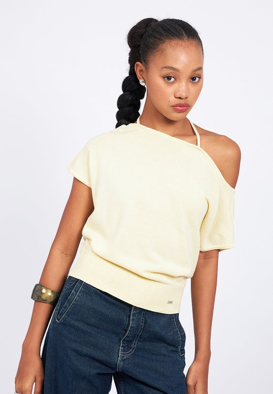 Strap Details One Shoulder Top