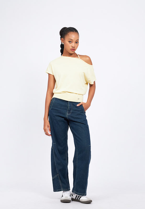 Strap Details One Shoulder Top