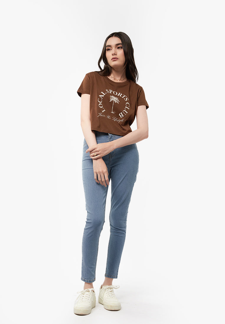 Short Sleeve Graphic Crop T-Shirt