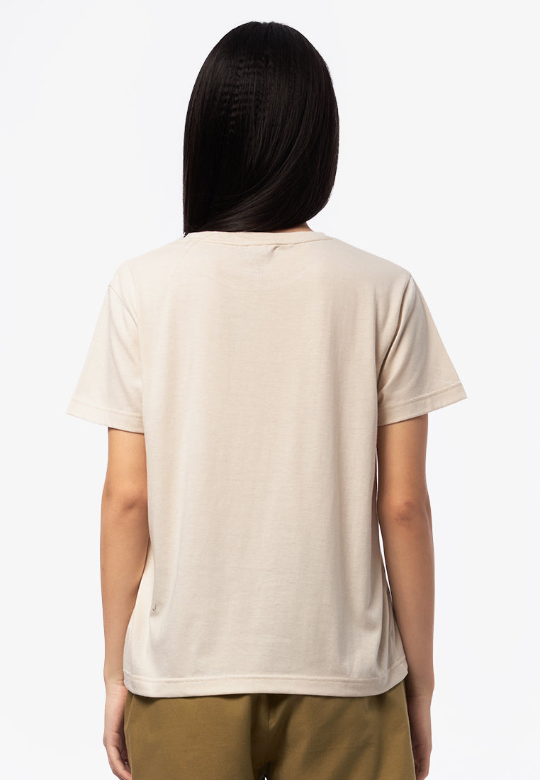 Loose Graphic T-Shirt Ecru