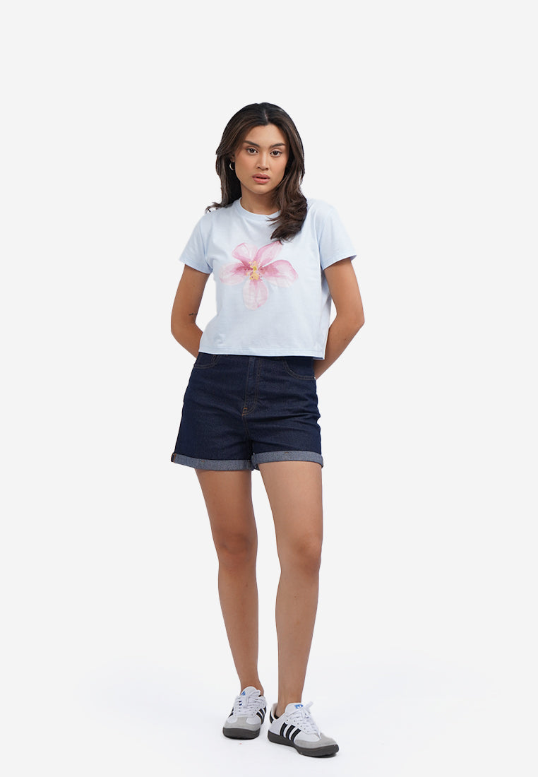 Short Sleeve Crop Graphic T-Shirt