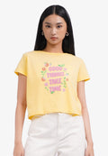 Short Sleeve Graphic Crop T-Shirt Yellow