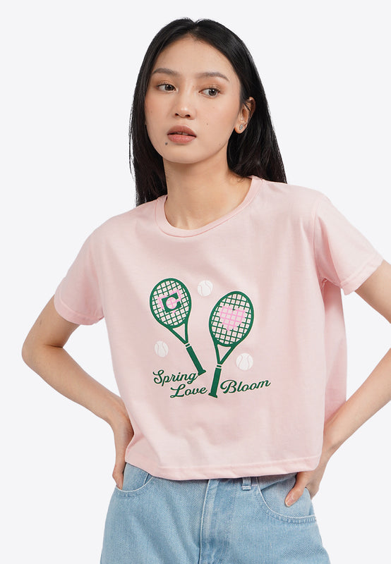 Short Sleeve Graphic Crop Tee