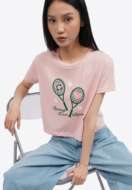 Short Sleeve Graphic Crop Tee