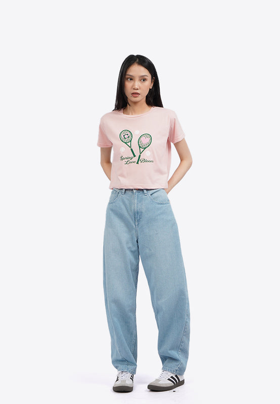 Short Sleeve Graphic Crop Tee