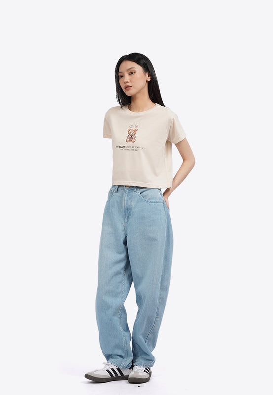 Short Sleeve Graphic Crop Tee
