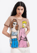 Short Sleeeve Graphic T-Shirt Brown