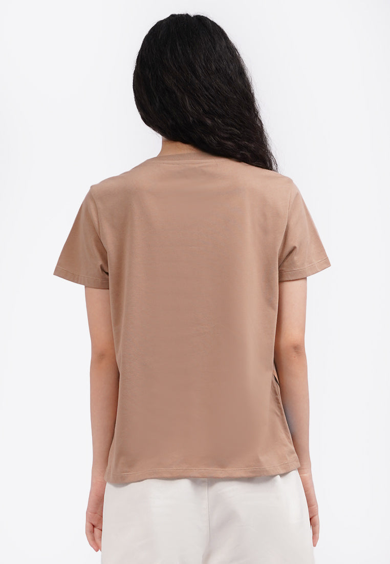 Short Sleeeve Graphic T-Shirt Brown