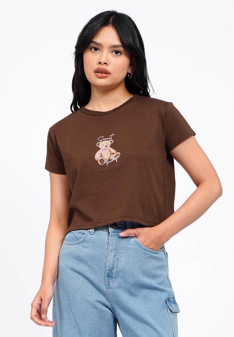 Short Sleeve Graphic Crop T-Shirt
