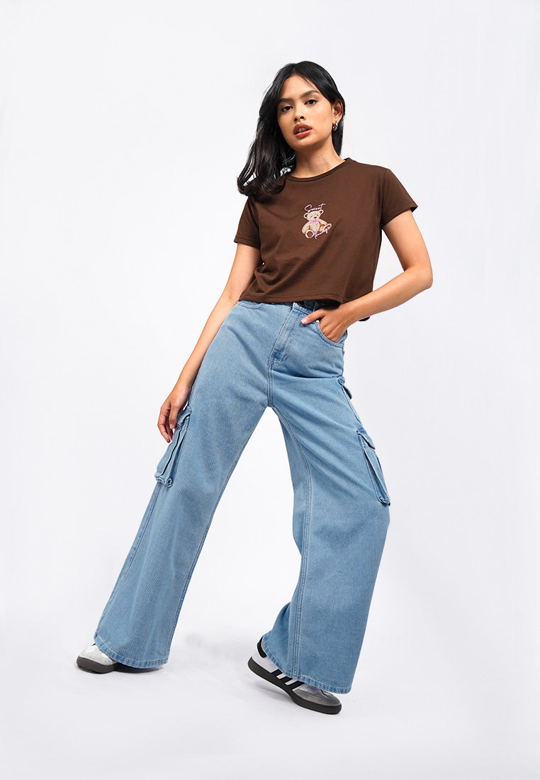 Short Sleeve Graphic Crop T-Shirt