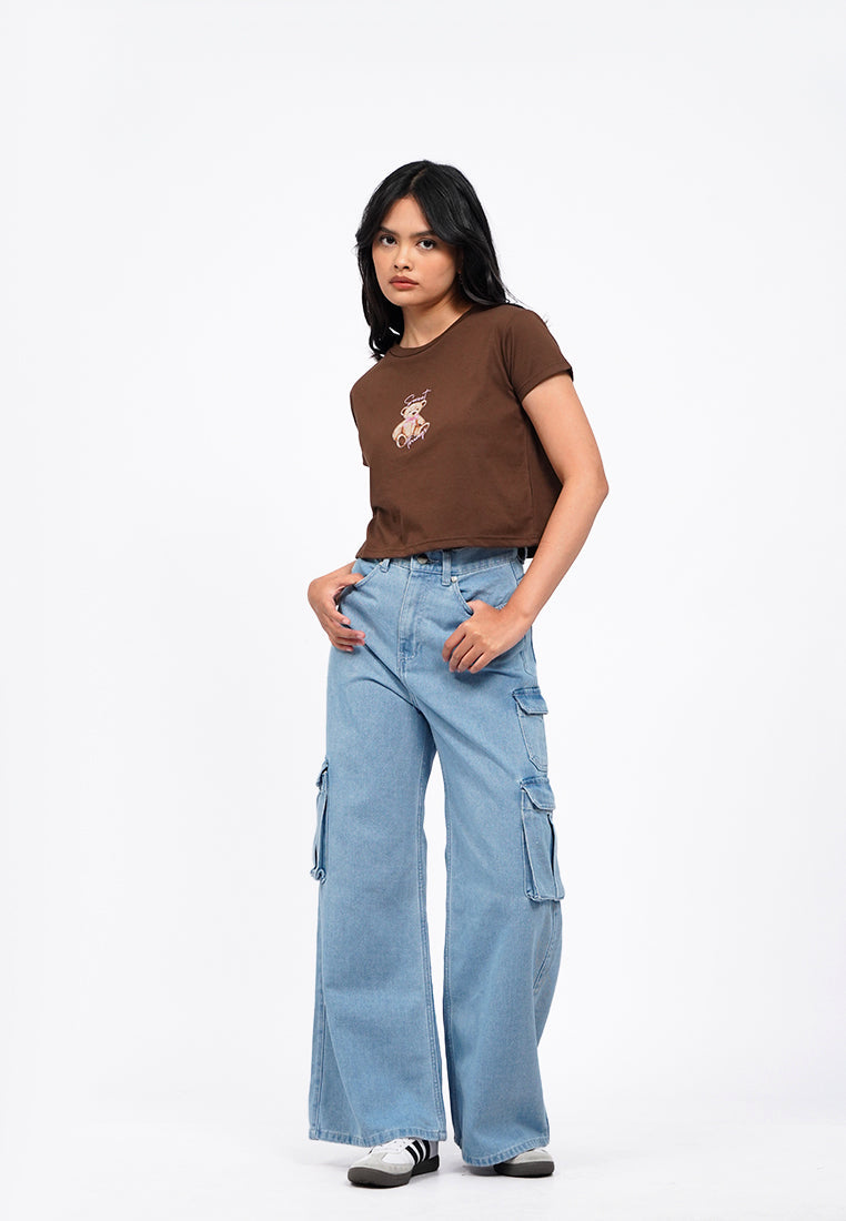 Short Sleeve Graphic Crop T-Shirt