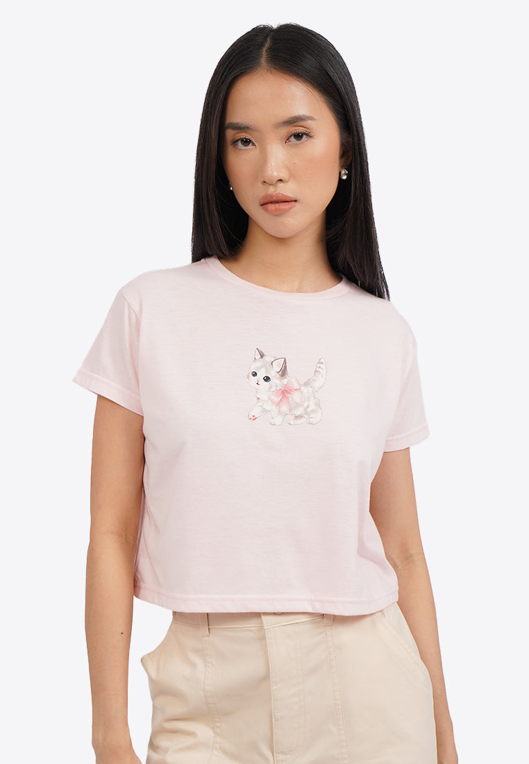 Short Sleeve Graphic Crop T-Shirt