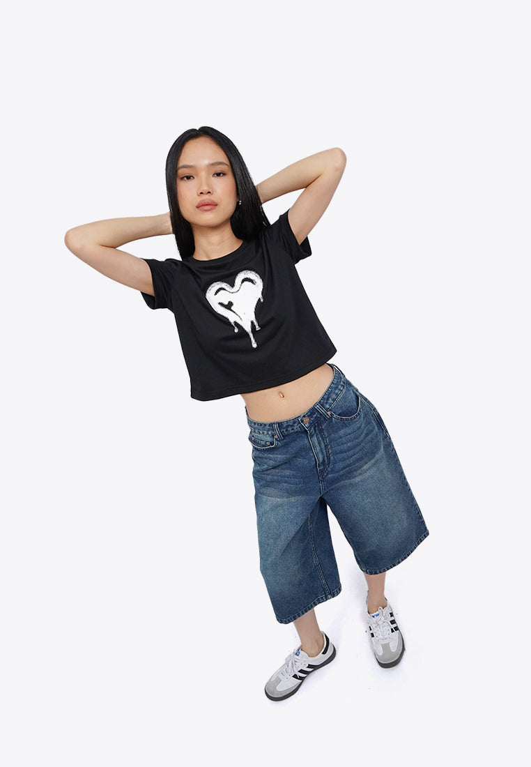 Short Sleeve Graphic Crop T-Shirt