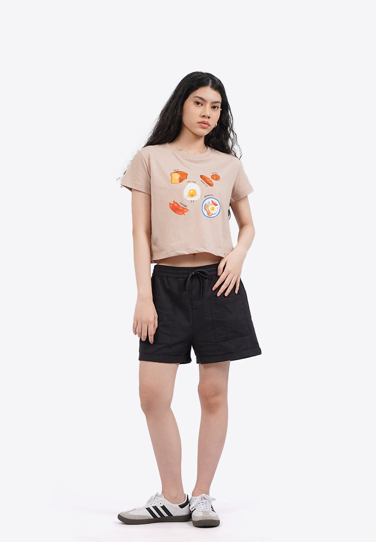 Short Sleeve Graphic Crop T-Shirt