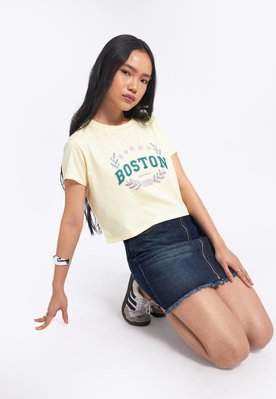 Short Sleeve Graphic Crop T-Shirt