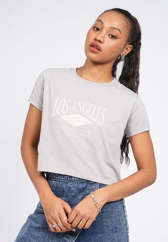 Short Sleeve Graphic Crop T-Shirt