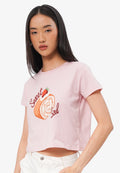 Short Sleeve Graphic Crop T-Shirt L.Pink