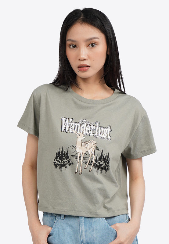 Short Sleeve Graphic Crop T-Shirt