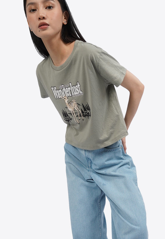 Short Sleeve Graphic Crop T-Shirt