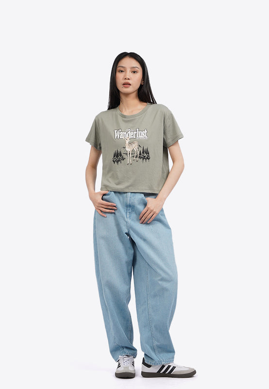 Short Sleeve Graphic Crop T-Shirt