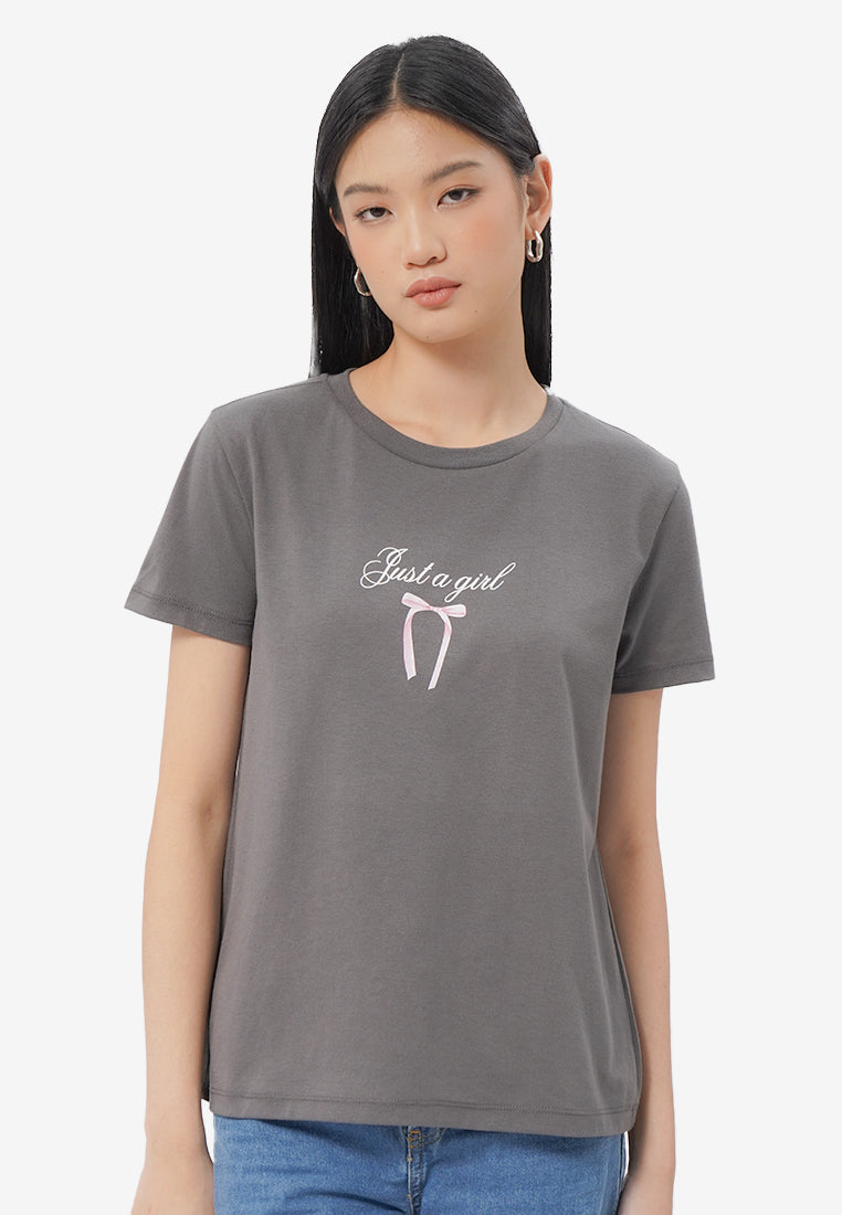 Short Sleeve Graphic T-Shirt Dark Grey