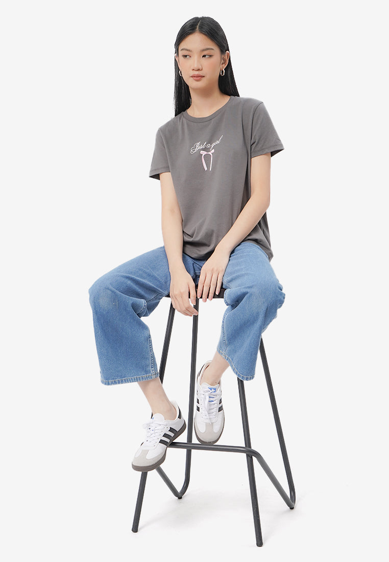 Short Sleeve Graphic T-Shirt Dark Grey