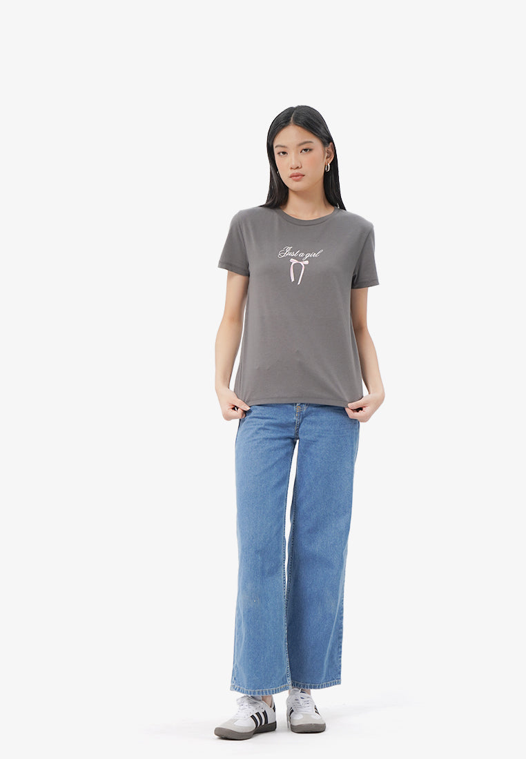 Short Sleeve Graphic T-Shirt Dark Grey