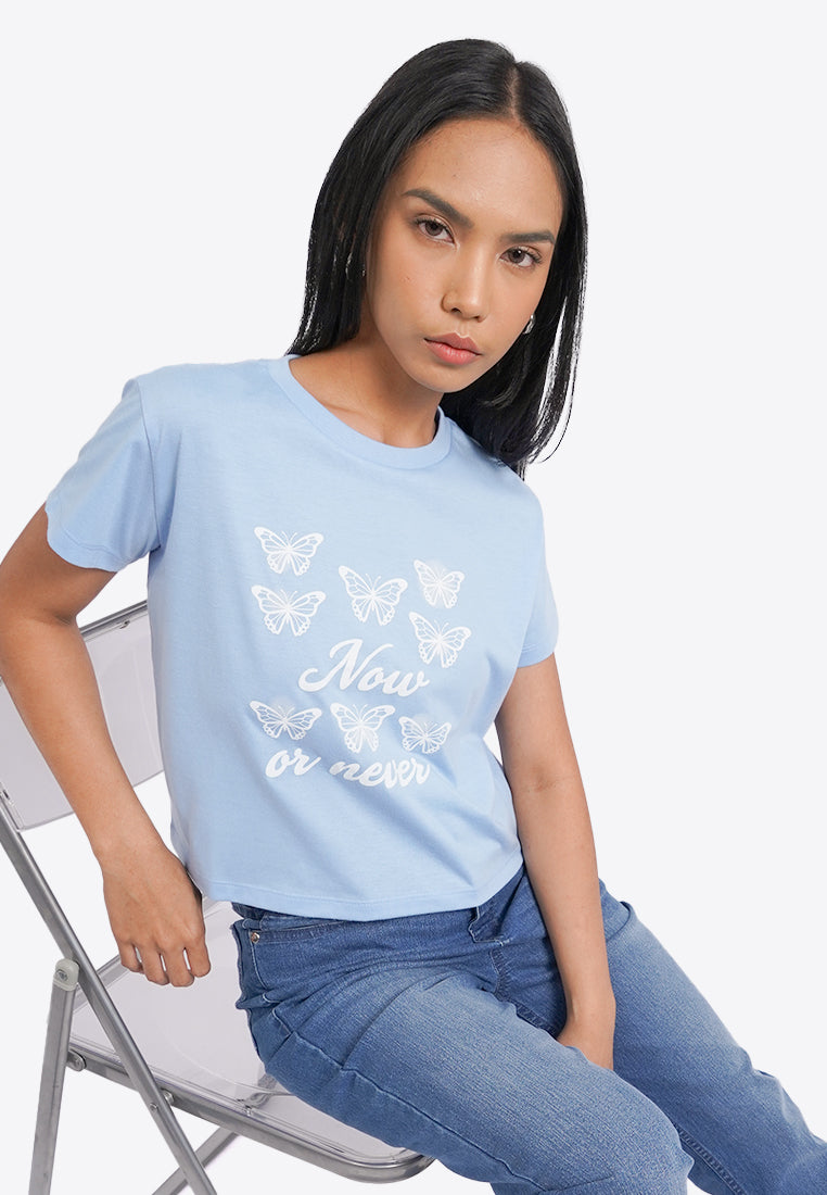 Short Sleeve Graphic Crop T-Shirt