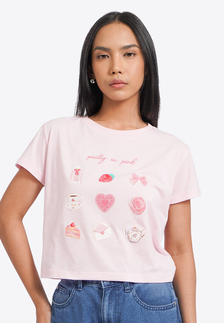 Short Sleeve Graphic Crop T-Shirt