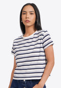 Short Sleeve Stripes Crop T-Shirt
