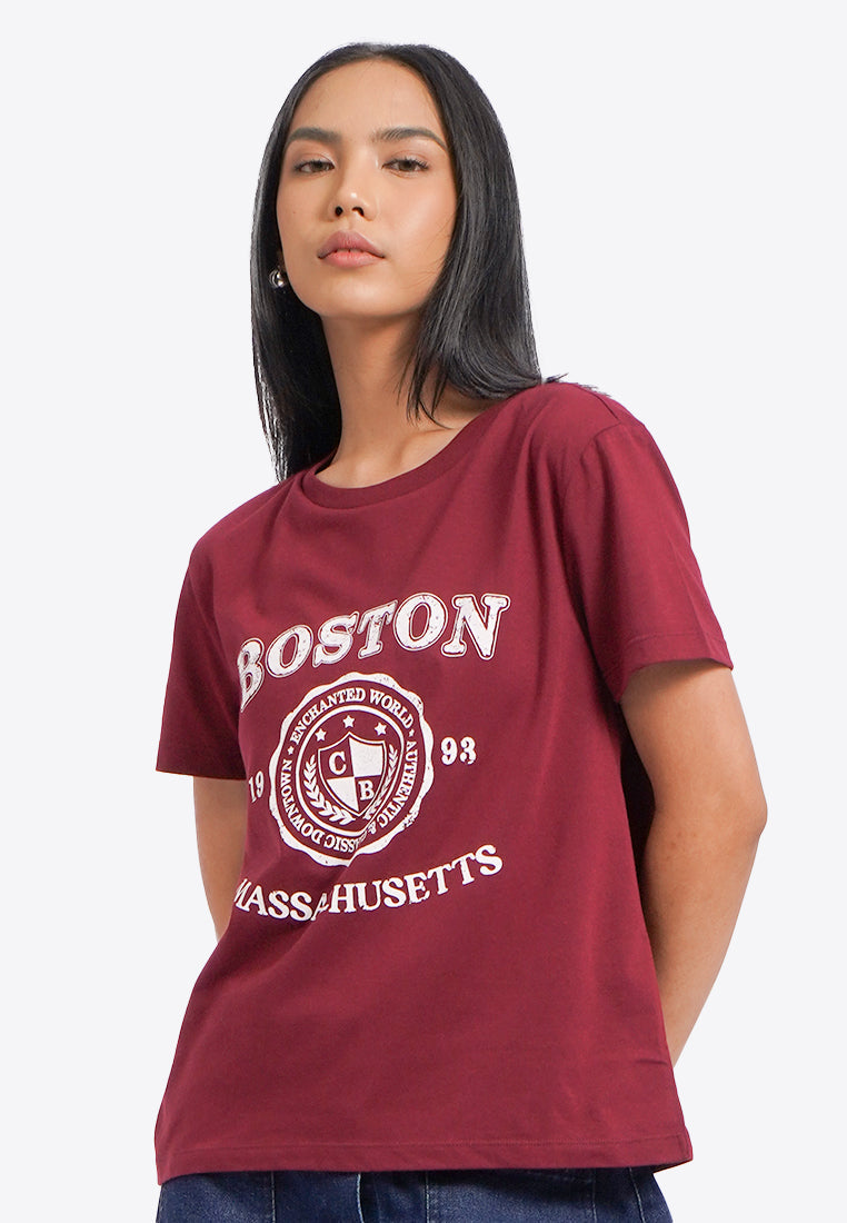 Round Neck Short Sleeve Graphic T-Shirt