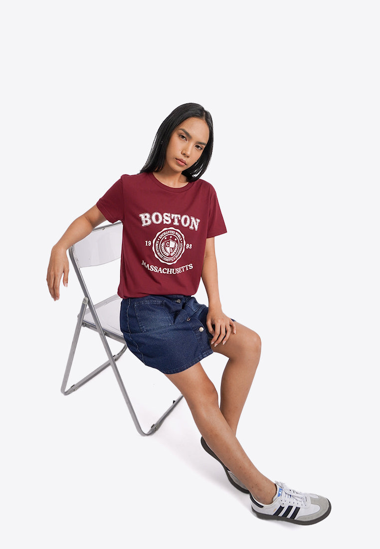 Round Neck Short Sleeve Graphic T-Shirt