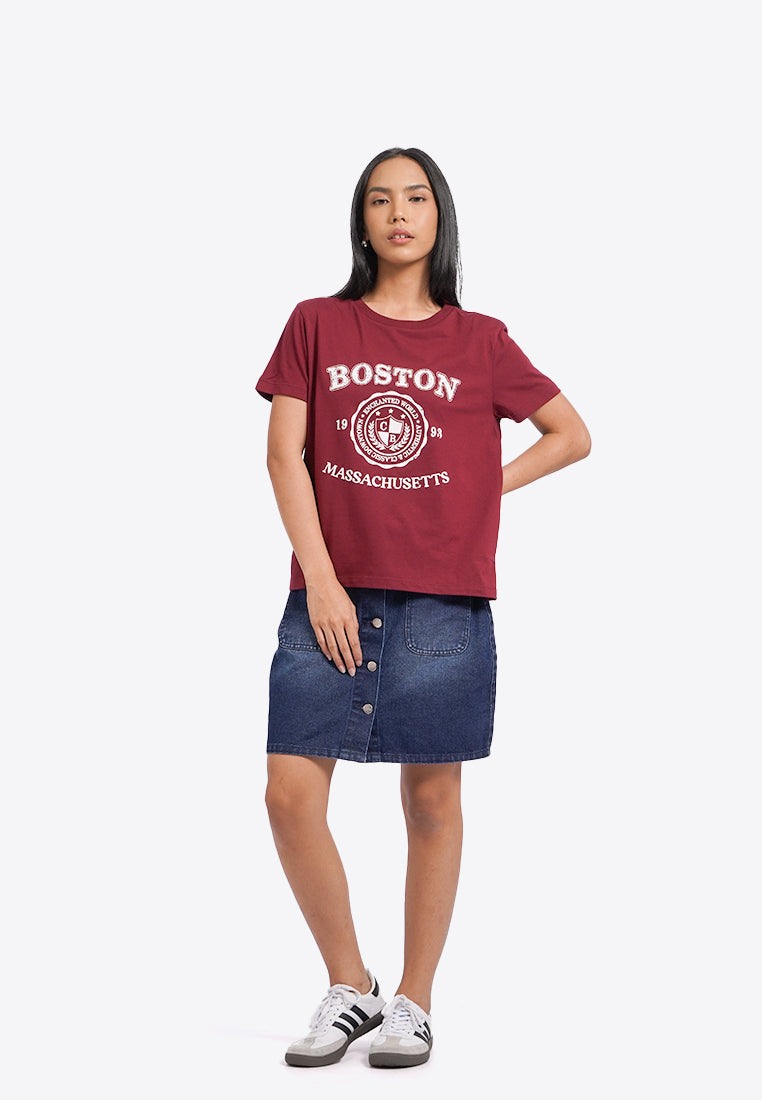 Round Neck Short Sleeve Graphic T-Shirt